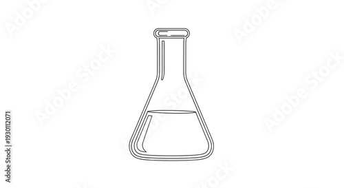 Laboratory Erlenmeyer flask with liquid chemical flat icon