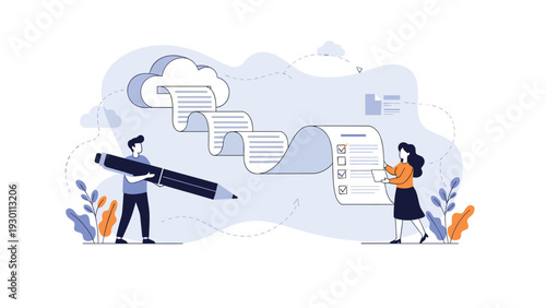 Professional legal team reviewing and signing a long comprehensive contract or agreement to finalize a business deal.