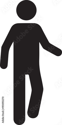 Minimalist human figure vector silhouette illustration with neutral pose and simple design