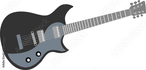 electric guitar, illustration, vector on white background.