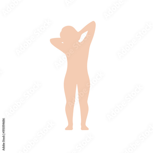 Silhouette of Woman Stretching Arms Overhead