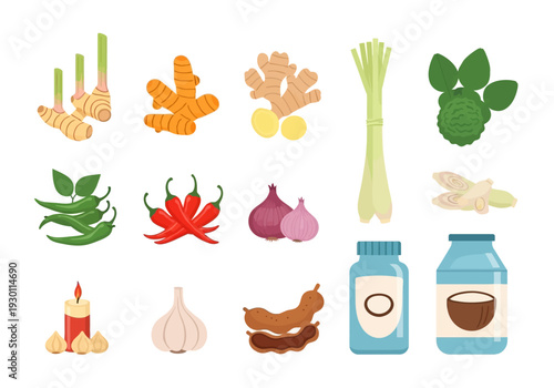 Assorted Spices Herbs Condiments and Ingredients.