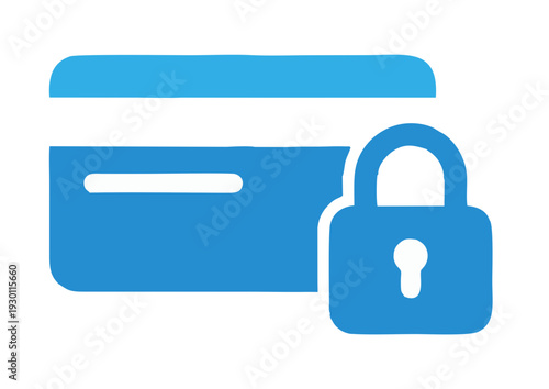 Secure credit card with lock icon representing financial security and safe transactions