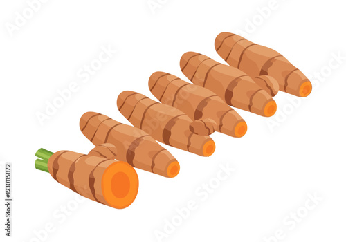 Fresh Carrots Whole and Cut.