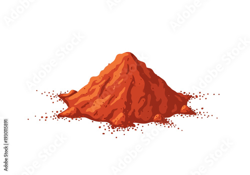Pile of Red Chilli Powder Spice.