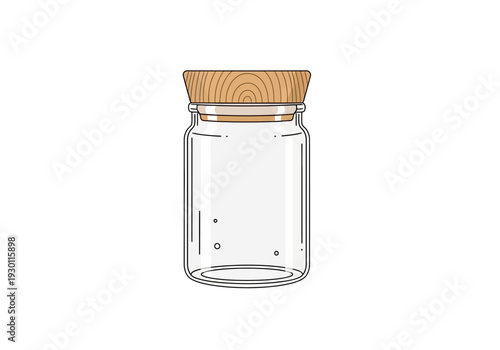 Clear Glass Jar with Wooden Lid.