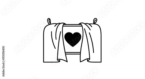 Minimalist line art revealing a hidden heart, symbolizing affection and romantic surprise