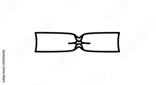 Simple hand-drawn style black outline icon of a decorative bow or ribbon tie element