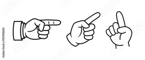 Pointing Finger Gestures Icon Set