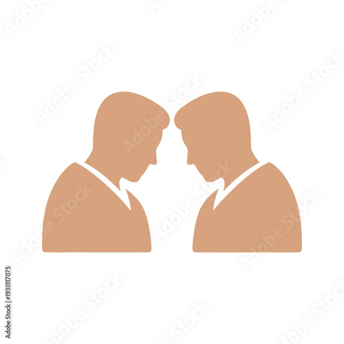 Two People Facing Each Other Silhouette