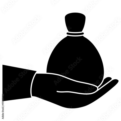 hand giving donation glyph icon