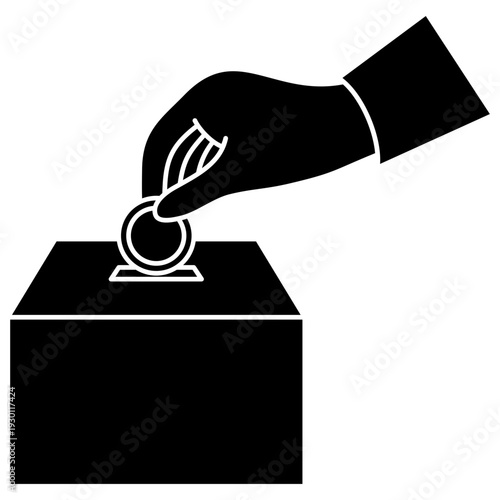 Hand Placing Coin in Donation Box