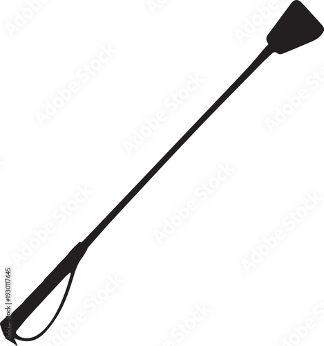 Black silhouette horse riding crop vector illustration equipment for equestrian sports art