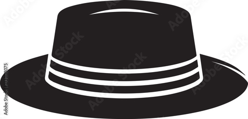 Vintage hat silhouette vector illustration clothing accessory line art for fashion design