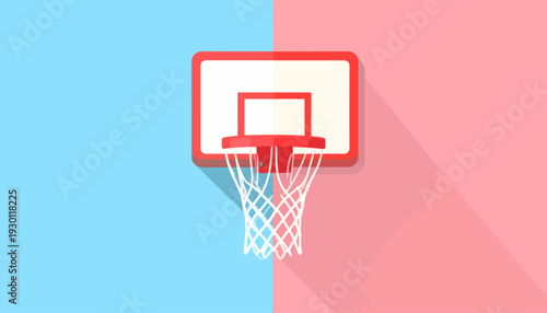 Basketball Hoop Isolated Flat Illustration