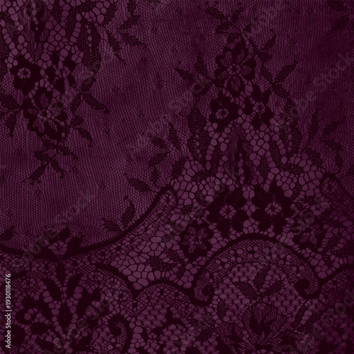 Elegant Deep Purple Lace Fabric Texture