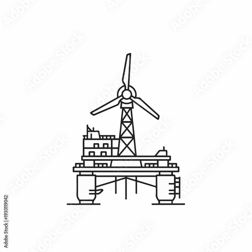 Offshore Wind Turbine: Harnessing Sustainable Energy: Illustrating the intricate structure of an offshore wind turbine, a beacon of clean energy.