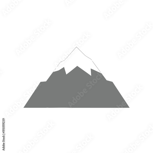 Mountain peak with snow atop gray rock formation