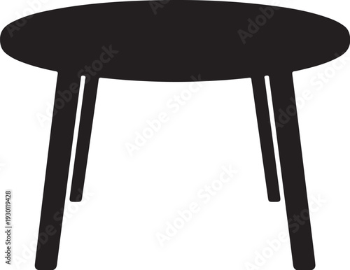 Black stool with three legs furniture simple