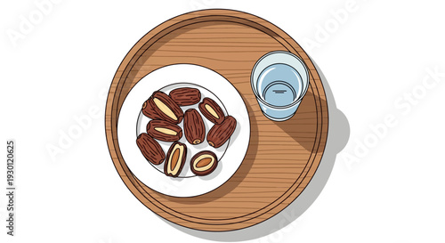 Dates and Water Iftar Concept 