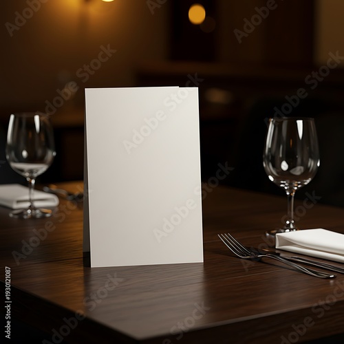 Warm Restaurant Ambiance: Blank Menu Mockup