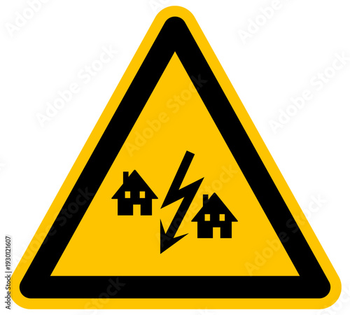 Señal de advertencia de conflicto entre vecinos o problemas de vivienda ilustración vectorial