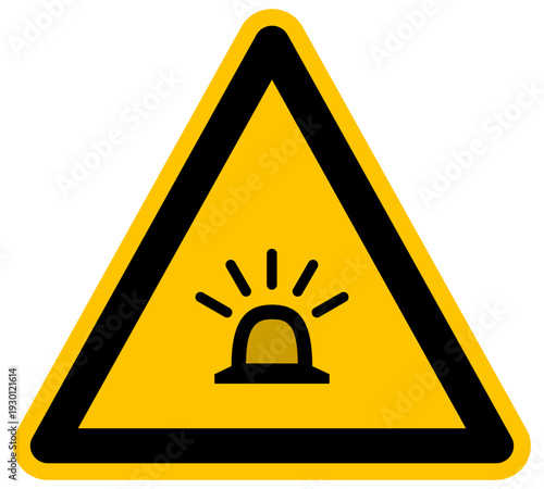 Señal de advertencia de luz de emergencia o sirena de alarma ilustración vectorial