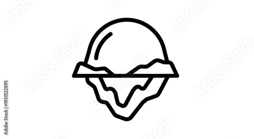 Minimalist outline illustration of an iceberg, symbolizing hidden depths and potential challenges