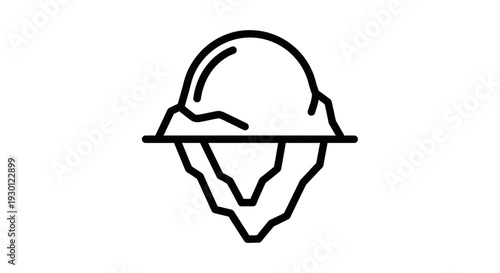 Visual representation of an iceberg concept with hidden depths below the surface for deeper insight
