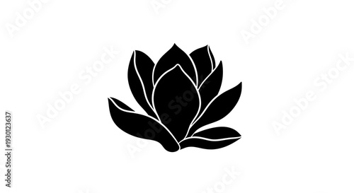 Elegant monochrome botanical bloom illustration for minimalist design projects and creative branding