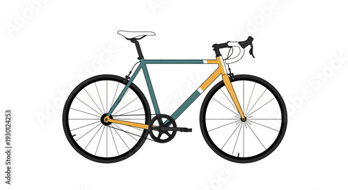Bicycle with green and yellow frame.