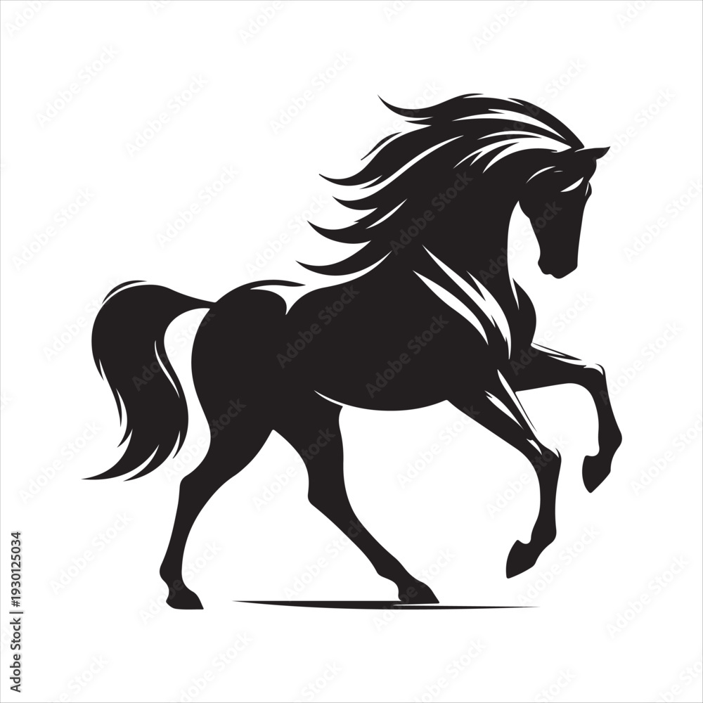 Obraz premium Horse abstract silhouette clip art logo design concept illustration idea