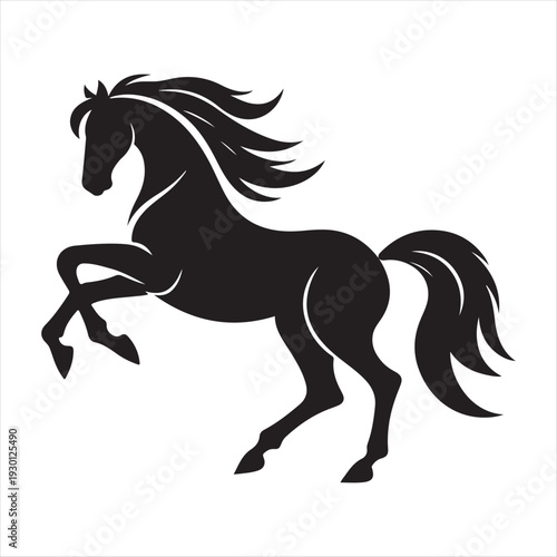 Horse  abstract silhouette clip art logo design concept illustration idea