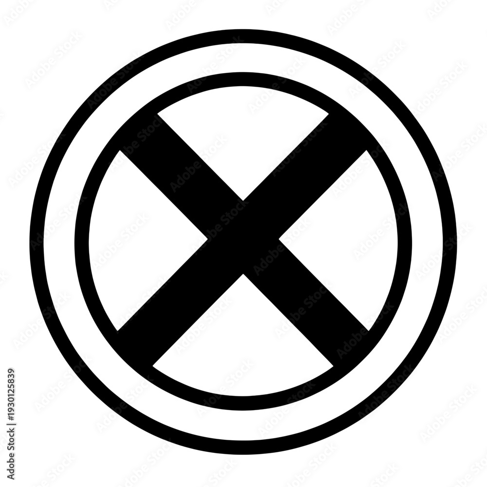 Obraz premium Cross Symbol in Circle UI Icon for Dashboard Interface