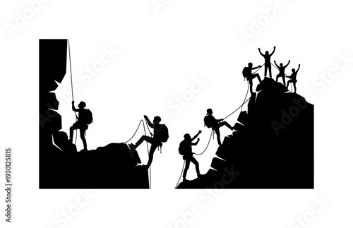 Team Climbing to Summit Victory