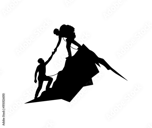 Silhouette of Soldier Assisting Child