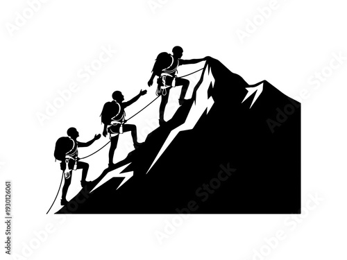 Team Climbing Mountain Together
