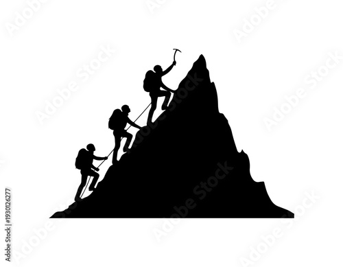 Team Climbing Mountain Together