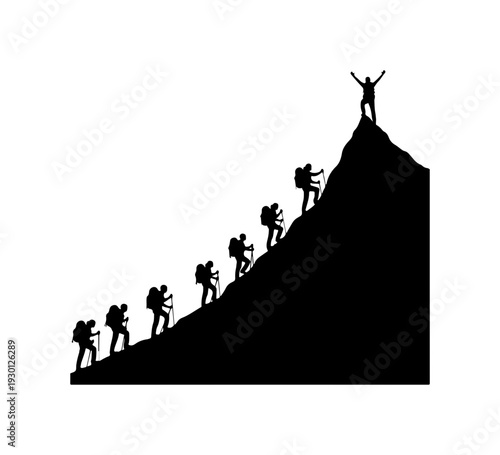 Team Climbing Mountain Success Together