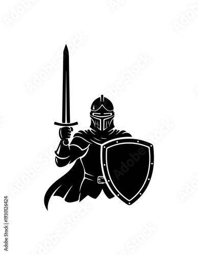 Medieval Knight Silhouette Vector Art