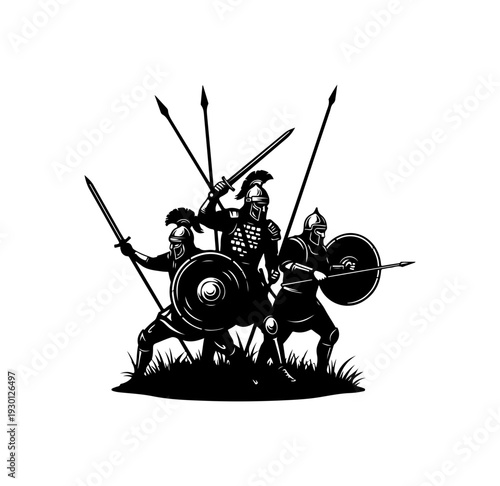 Medieval Warriors in Battle Formation