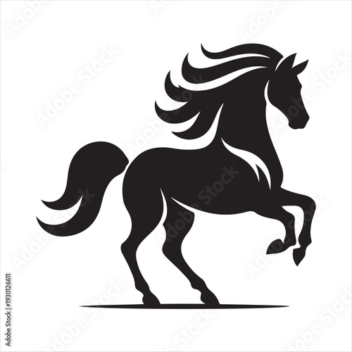 Horse  abstract silhouette clip art logo design concept illustration idea