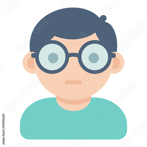 Filled User Avatar With Glasses Vector Icon for App UI