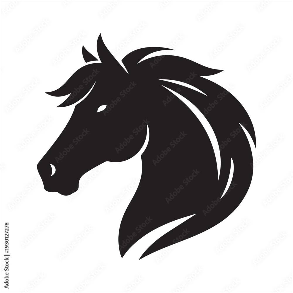 Fototapeta premium Horse abstract silhouette clip art logo design concept illustration idea
