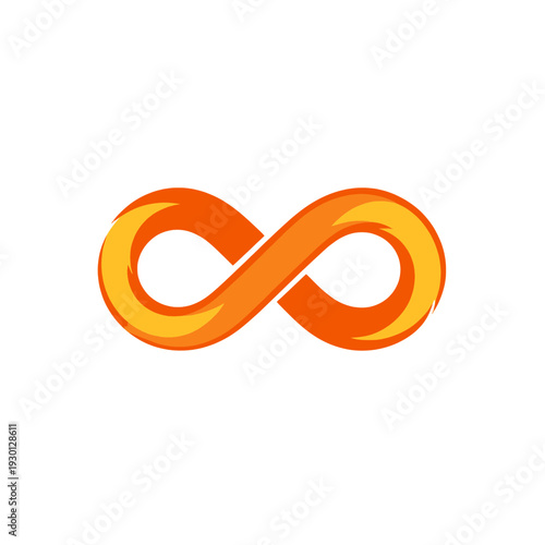 Orange Gradient Infinity Loop 3d Icon for App UI