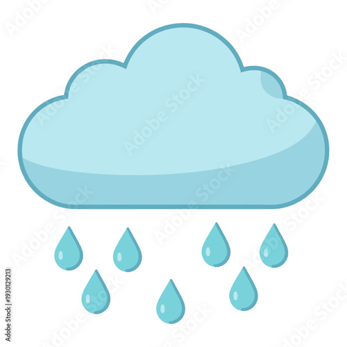 Rain Cloud Weather Icon for Mobile Interface