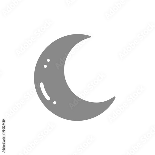 Smiling Moon Face Flat UI Icon for Mobile Interface