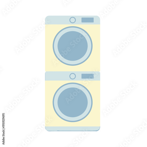 Stackable Washer and Dryer Appliance Icon for Home Laundry UI