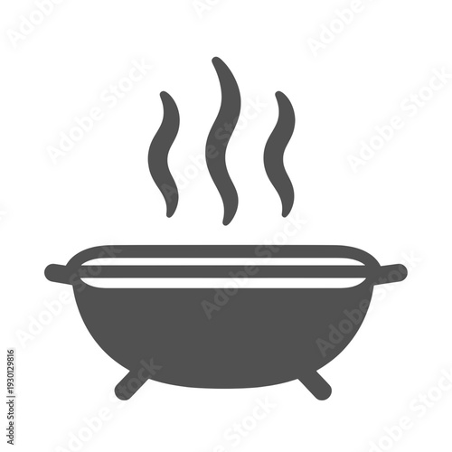 Steaming Pot Cooking UI Icon for App Interface