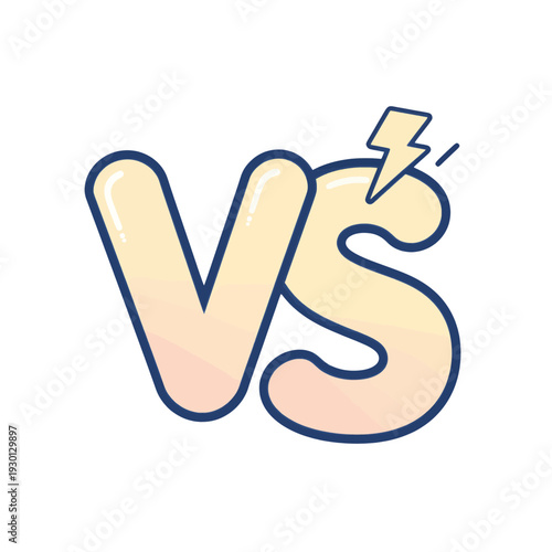 Versus Symbol with Lightning Bolt UI Icon for App Interface